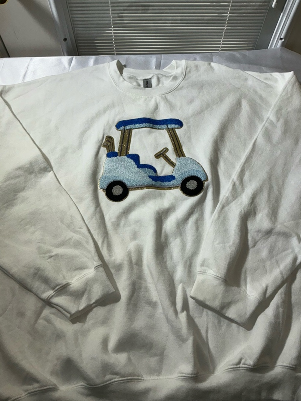 Preppy Blue Golf Cart Sweatshirt Size 3XL - Picture 2 of 8